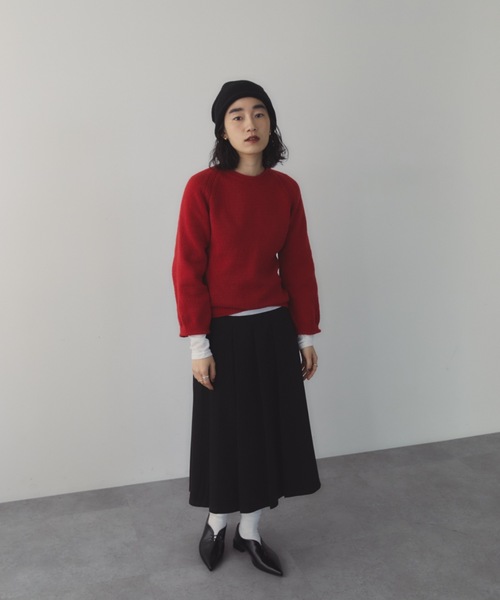 DRWCYS（ドロシーズ）の「ミドルゲージクルーニット（ニット/セーター・レディース・ホワイト/レッド・FREE）」の6枚目の写真