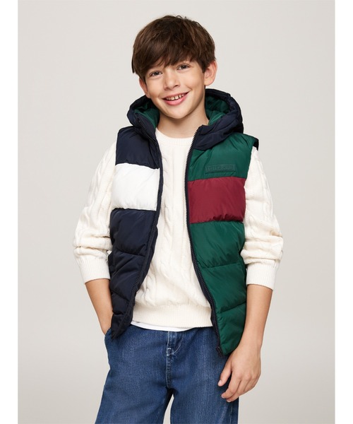 トミーヒルフィガー·リバーシブルダウンベスト・トミーカラー×バイカラーⓁサイズ Tommy Hilfiger(トミーヒルフィガー) ダウンベスト(レディース