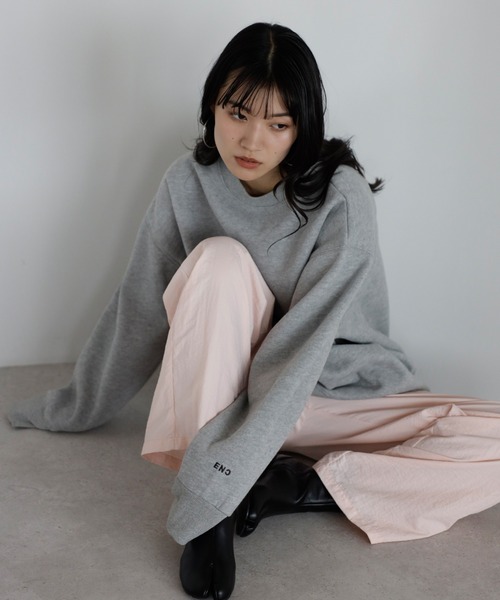 sleeve ENↃ logo wool lining sweat / 裏起毛ENↃロゴ刺繍スウェット