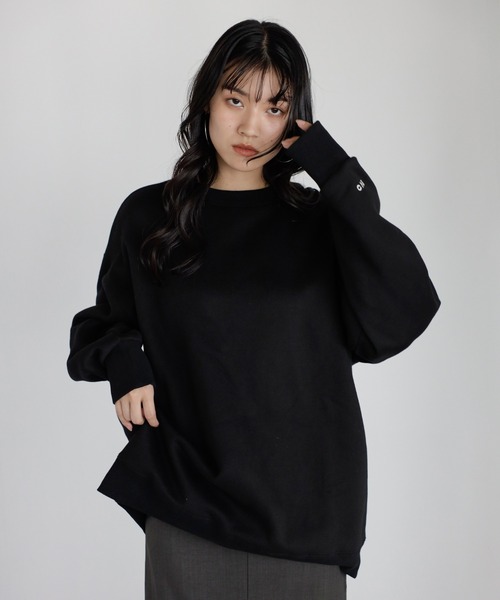 sleeve ENↃ logo wool lining sweat / 裏起毛ENↃロゴ刺繍スウェット