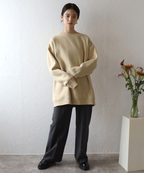 ENC（エンク）の「sleeve ENC logo wool lining sweat / 裏起毛