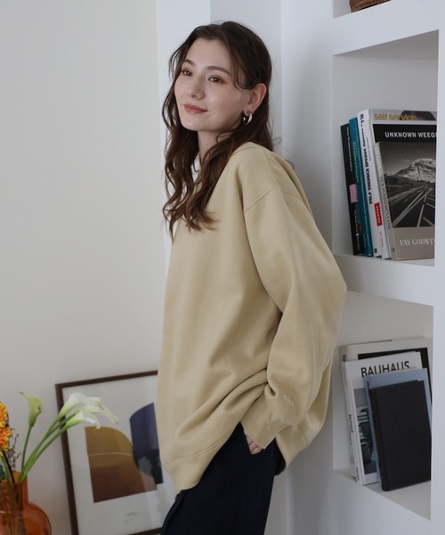 sleeve ENC logo wool lining sweat / 裏起毛ENCロゴ刺繍