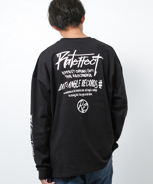 RAT EFFECT(ラットエフェクト)の「ストリート袖ロゴスーパービッグロングTシャツ(Tシャツ/カットソー・キッズ・オフホワイト/チャコールグレー/ブラック/ライトグレー・130/140/150/160/170)」の2枚目の写真