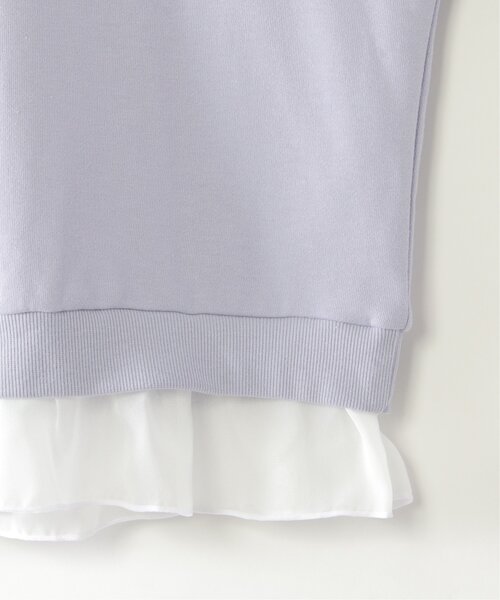 ikka（イッカ）の「裾シフォンミニロゴ刺繍プルオーバー（120~160cm）（スウェット・キッズ・ベージュ/ダークラベンダー/ダークグレー・140/150/160/130/120）」の6枚目の写真