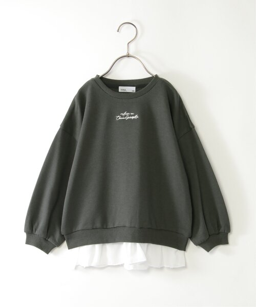 ikka（イッカ）の「裾シフォンミニロゴ刺繍プルオーバー（120~160cm）（スウェット・キッズ・ベージュ/ダークラベンダー/ダークグレー・140/150/160/130/120）」の15枚目の写真