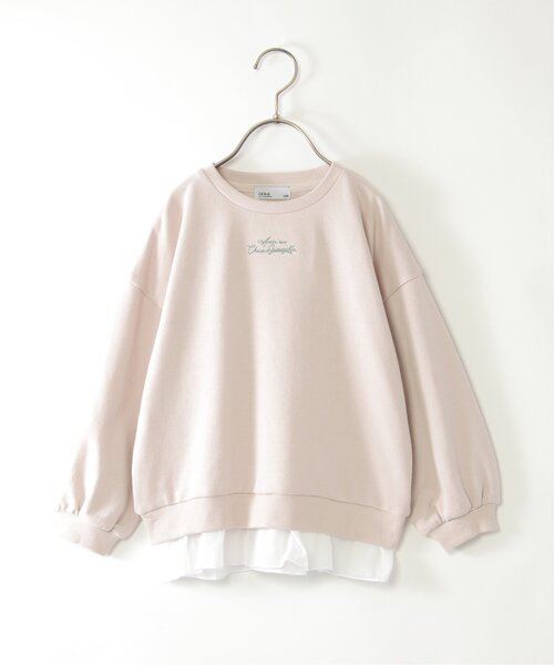 ikka（イッカ）の「裾シフォンミニロゴ刺繍プルオーバー（120~160cm）（スウェット・キッズ・ベージュ/ダークラベンダー/ダークグレー・140/150/160/130/120）」の16枚目の写真