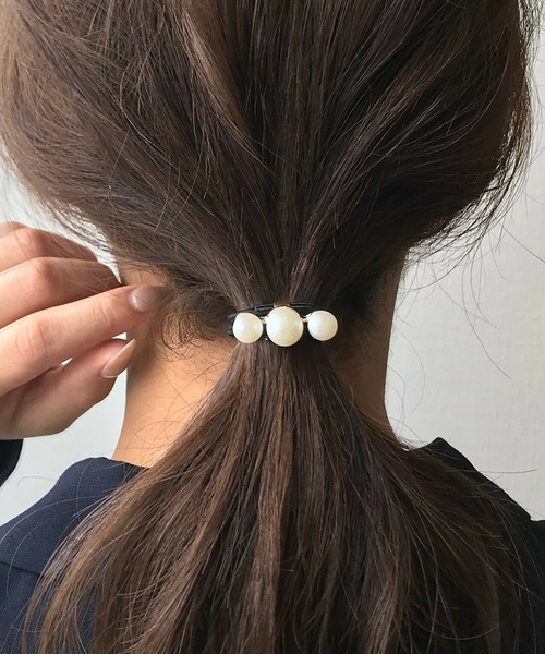 3連パールヘアゴム