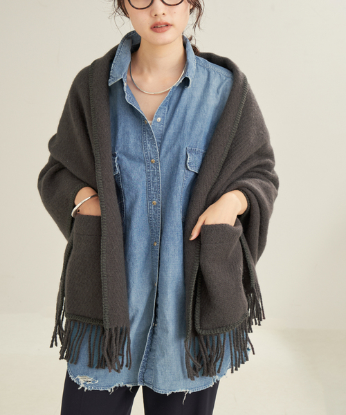 plage ラプアンカンクリ POCKET UNI ショール plage｜LAPUAN KANKURIT / ラプアンカンクリ POCKET SHAWL UNI