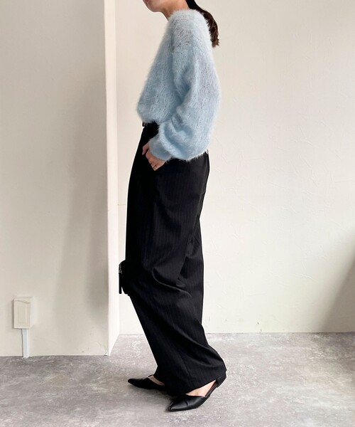 fredy emue（フレディエミュ）の「ラメシャギー透かし柄ニットプルオーバー（ニット/セーター・レディース・サックスブルー/ベビーピンク/ライトグレー/オフホワイト・38）」の17枚目の写真