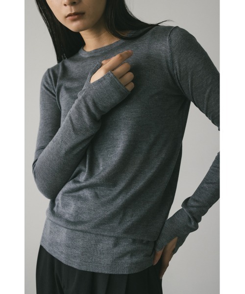 STYLEMIXER（スタイルミキサー）の「スリットスリーブスムースニット（ニット/セーター・レディース・アイボリー/レッド/グレー/ブラック・FREE）」の21枚目の写真