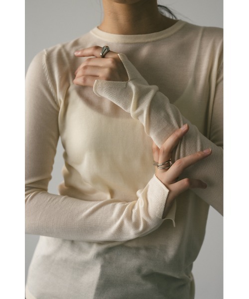 STYLEMIXER（スタイルミキサー）の「スリットスリーブスムースニット（ニット/セーター・レディース・アイボリー/レッド/グレー/ブラック・FREE）」の9枚目の写真