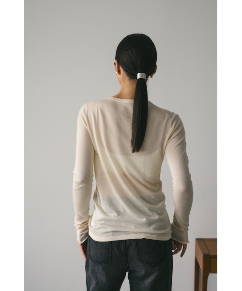 STYLEMIXER（スタイルミキサー）の「スリットスリーブスムースニット（ニット/セーター・レディース・アイボリー/レッド/グレー/ブラック・FREE）」の10枚目の写真