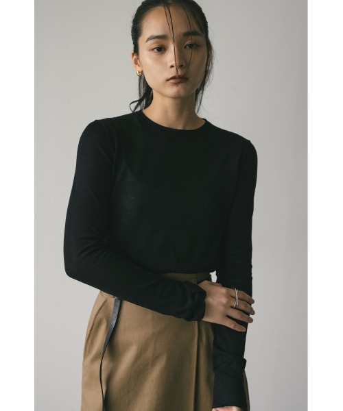 STYLEMIXER（スタイルミキサー）の「スリットスリーブスムースニット（ニット/セーター・レディース・アイボリー/レッド/グレー/ブラック・FREE）」の13枚目の写真