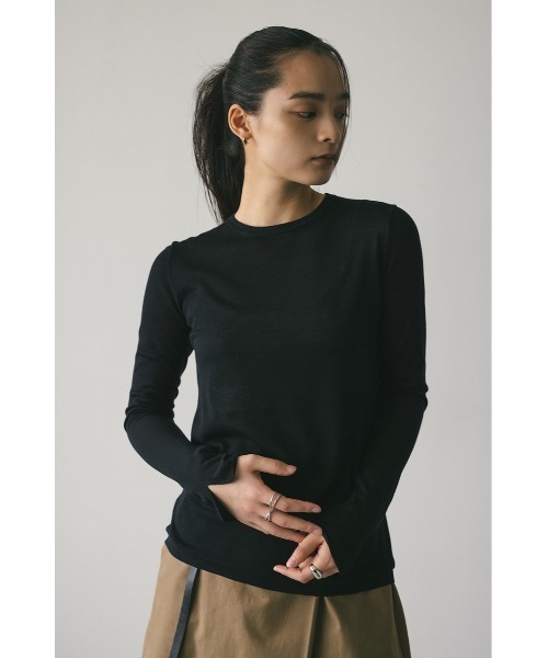 STYLEMIXER（スタイルミキサー）の「スリットスリーブスムースニット（ニット/セーター・レディース・アイボリー/レッド/グレー/ブラック・FREE）」の16枚目の写真