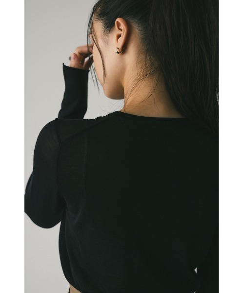 STYLEMIXER（スタイルミキサー）の「スリットスリーブスムースニット（ニット/セーター・レディース・アイボリー/レッド/グレー/ブラック・FREE）」の18枚目の写真