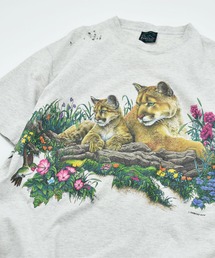 【ヴィンテージ古着】90's HABITAT ライオン アニマルプリントTシャツ USA製
