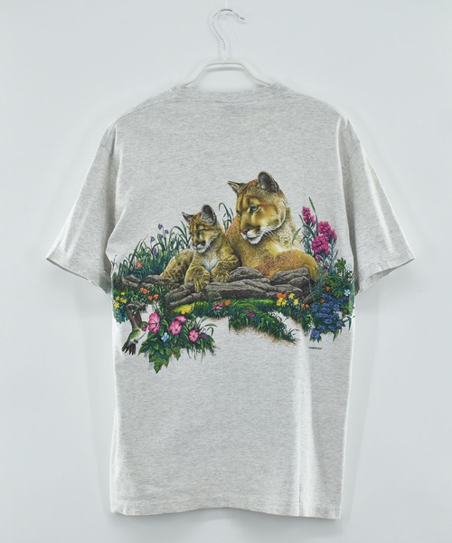 VINTAGE（ヴィンテージ）の「【ヴィンテージ古着】90's HABITAT ライオン アニマルプリントTシャツ USA製（Tシャツ/カットソー・メンズ・グレー・LARGE）」の3枚目の写真