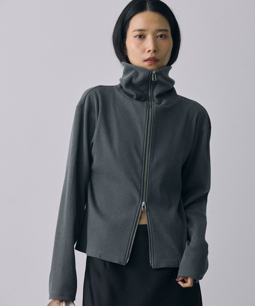 BABYLONE（バビロン）の「BIGカラーZIPブルゾン（Tシャツ/カットソー・レディース・ベージュ/チャコール・フリー）」の18枚目の写真