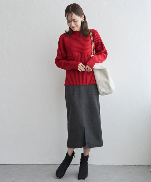 ikka(イッカ)の「GOKU楽フェイクスエードスカート(スカート・レディース・スカイブルー/ブラック/モカ/ベージュ・L/M/S)」の7枚目の写真