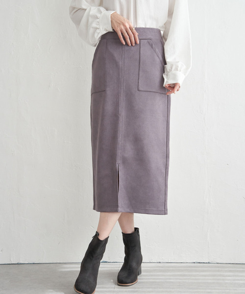 ikka(イッカ)の「GOKU楽フェイクスエードスカート(スカート・レディース・スカイブルー/ブラック/モカ/ベージュ・L/M/S)」の20枚目の写真