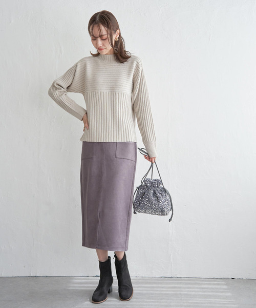 ikka(イッカ)の「GOKU楽フェイクスエードスカート(スカート・レディース・スカイブルー/ブラック/モカ/ベージュ・L/M/S)」の10枚目の写真