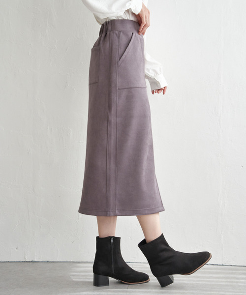 ikka(イッカ)の「GOKU楽フェイクスエードスカート(スカート・レディース・スカイブルー/ブラック/モカ/ベージュ・L/M/S)」の8枚目の写真