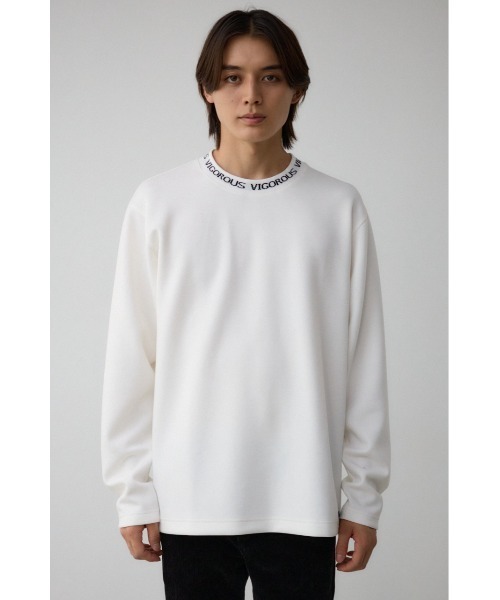 AZUL by moussy（アズールバイマウジー）の「ネックジャガードベーシックトップス（スウェット・メンズ・ホワイト/ブラック・SMALL/LARGE/MEDIUM）」の6枚目の写真