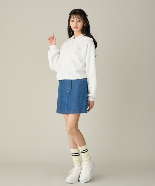 Amourire girl(アムリールガール)の「裏シャギー ハーフジッププルオーバー/フリース(130㎝~160㎝)(パーカー・キッズ・ピンク/オフホワイト・140cm/150cm/160cm/130cm)」の11枚目の写真