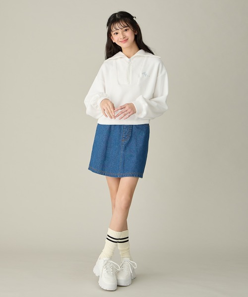 Amourire girl(アムリールガール)の「裏シャギー ハーフジッププルオーバー/フリース(130㎝~160㎝)(パーカー・キッズ・ピンク/オフホワイト・140cm/150cm/160cm/130cm)」の13枚目の写真