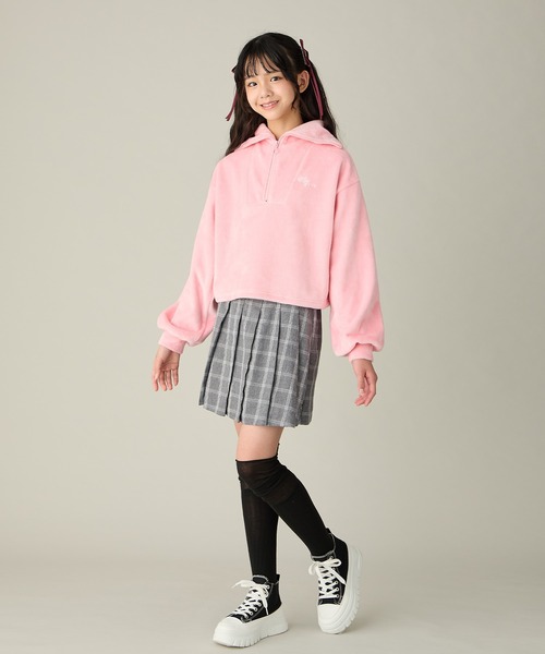 Amourire girl(アムリールガール)の「裏シャギー ハーフジッププルオーバー/フリース(130㎝~160㎝)(パーカー・キッズ・ピンク/オフホワイト・140cm/150cm/160cm/130cm)」の15枚目の写真