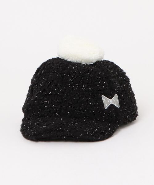 KP DECO（ケーピーデコ）の「ボア梵天付きキャップ(M～L)（キャップ・キッズ・サーモンピンク/ブラック・MEDIUM/LARGE）」の6枚目の写真