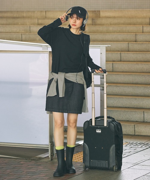 AIGLE 厚底 ボリュームソール 完全防水 モンソー ハイヒールラバーブーツ（レインシューズ）