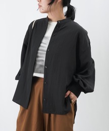 LC/LLL 袖口リブオーバーシャツ / 袖ボリュームバンドカラーシャツ