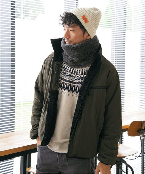 ikka(イッカ)の「【親子コーデ】リバーシブルナイロンフリースブルゾン(ブルゾン・メンズ・ブラック/オリーブ/ベージュ・M/L/XL/S)」の6枚目の写真