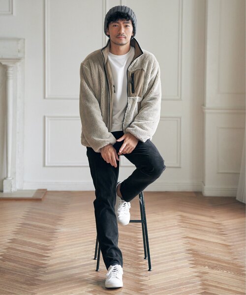 ikka(イッカ)の「【親子コーデ】リバーシブルナイロンフリースブルゾン(ブルゾン・メンズ・ブラック/オリーブ/ベージュ・M/L/XL/S)」の11枚目の写真