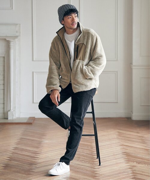 ikka(イッカ)の「【親子コーデ】リバーシブルナイロンフリースブルゾン(ブルゾン・メンズ・ブラック/オリーブ/ベージュ・M/L/XL/S)」の12枚目の写真