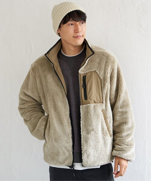 ikka(イッカ)の「【親子コーデ】リバーシブルナイロンフリースブルゾン(ブルゾン・メンズ・ブラック/オリーブ/ベージュ・M/L/XL/S)」の14枚目の写真