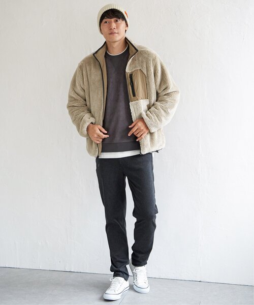 ikka(イッカ)の「【親子コーデ】リバーシブルナイロンフリースブルゾン(ブルゾン・メンズ・ブラック/オリーブ/ベージュ・M/L/XL/S)」の15枚目の写真