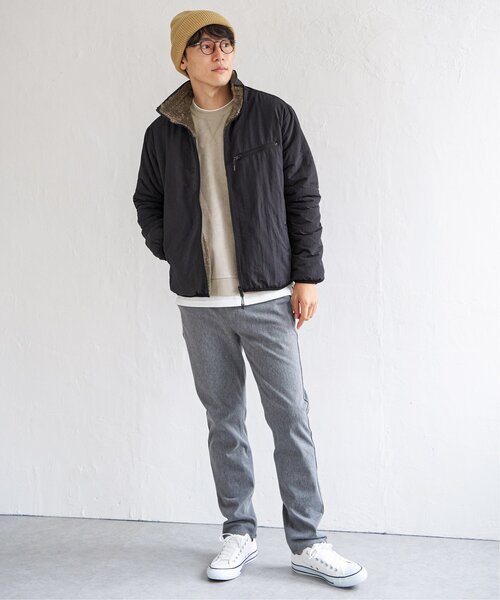 ikka(イッカ)の「【親子コーデ】リバーシブルナイロンフリースブルゾン(ブルゾン・メンズ・ブラック/オリーブ/ベージュ・M/L/XL/S)」の18枚目の写真