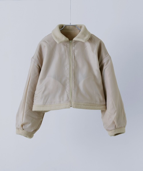 etoll.（エトル）の「ボリュームスリーブショートブルゾン（ブルゾン・レディース・チャコール/ブラック/グレイッシュベージュ・M）」の6枚目の写真