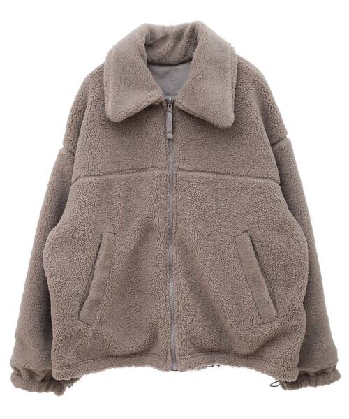 Green　Parks（グリーンパークス）の「リバーシブルコンビボアブルゾン（ブルゾン・レディース・グレイッシュベージュ/サックスブルー/ホワイト系その他2・FREE）」の4枚目の写真