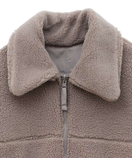 Green　Parks（グリーンパークス）の「リバーシブルコンビボアブルゾン（ブルゾン・レディース・グレイッシュベージュ/サックスブルー/ホワイト系その他2・FREE）」の6枚目の写真