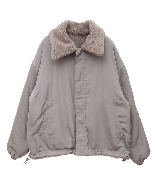 Green　Parks（グリーンパークス）の「リバーシブルコンビボアブルゾン（ブルゾン・レディース・グレイッシュベージュ/サックスブルー/ホワイト系その他2・FREE）」の10枚目の写真