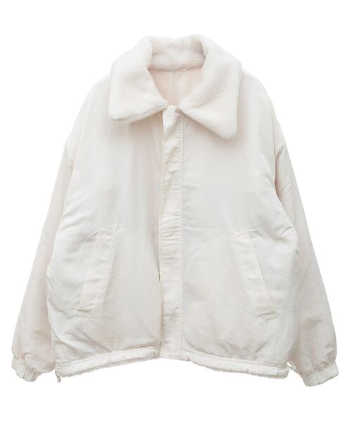 Green　Parks（グリーンパークス）の「リバーシブルコンビボアブルゾン（ブルゾン・レディース・グレイッシュベージュ/サックスブルー/ホワイト系その他2・FREE）」の14枚目の写真