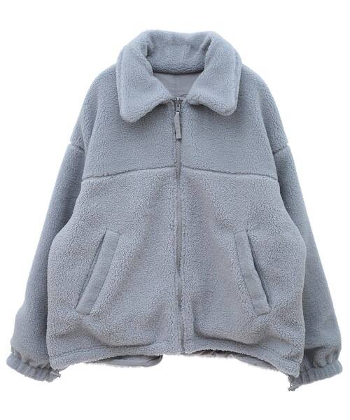 Green　Parks（グリーンパークス）の「リバーシブルコンビボアブルゾン（ブルゾン・レディース・グレイッシュベージュ/サックスブルー/ホワイト系その他2・FREE）」の16枚目の写真