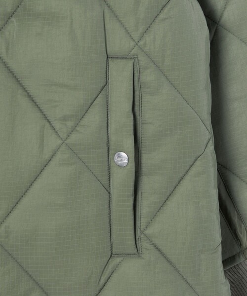 【美品】ラコステ　キルティングブルゾン　メンズ　L グリーン　アウター LACOSTE ブルゾン アウター ジップアップストレッチハリントン