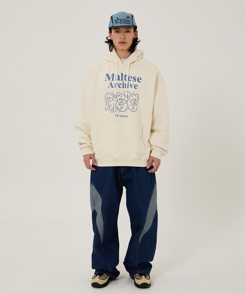 WaiKei(ワイケイ)の「【UNISEX】Wai Kei/マルチーズラインフーディー(ウラケ)(パーカー・レディース・アイボリー/スカイブルー/ボルドー・MEDIUM/LARGE)」の14枚目の写真