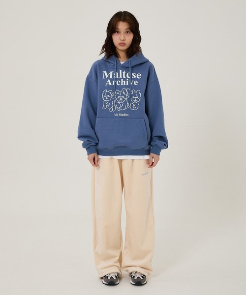 WaiKei(ワイケイ)の「【UNISEX】Wai Kei/マルチーズラインフーディー(ウラケ)(パーカー・レディース・アイボリー/スカイブルー/ボルドー・MEDIUM/LARGE)」の5枚目の写真