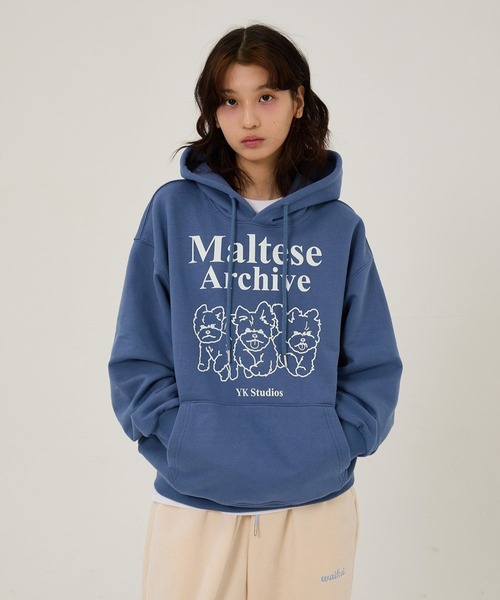 WaiKei(ワイケイ)の「【UNISEX】Wai Kei/マルチーズラインフーディー(ウラケ)(パーカー・レディース・アイボリー/スカイブルー/ボルドー・MEDIUM/LARGE)」の7枚目の写真