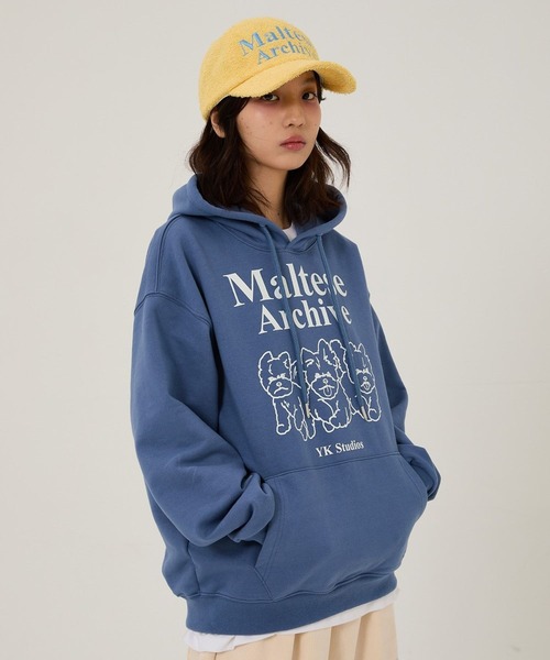 WaiKei(ワイケイ)の「【UNISEX】Wai Kei/マルチーズラインフーディー(ウラケ)(パーカー・レディース・アイボリー/スカイブルー/ボルドー・MEDIUM/LARGE)」の8枚目の写真